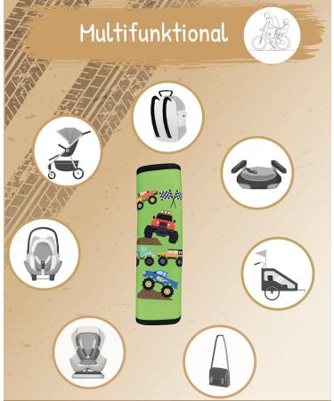 HECKBO 2X Kids Car Seat Belt Pads - Monster Truck Design for Safety and Comfort | Ideal for Booster Seats and Bicycles - 2 Pieces - Buy Online on GoSupps.com