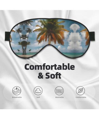 Palm Tree Tropical Print Unisex Sleep Mask | Double-Sided Eye Mask for Sound Sleep & Skin Care - Buy Online on GoSupps.com