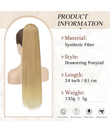 Buy Sofeiyan 60cm Ponytail Hair Extensions - Natural Soft Synthetic Braid - Dark Blonde to Bleaching Blonde - Buy Online on GoSupps.com