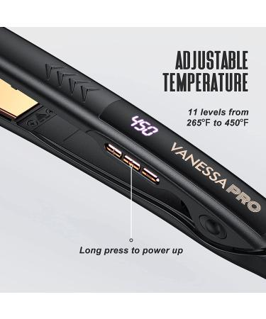 VANESSA PRO 100% Pure Titanium Flat Iron - One Pass for Sleek & Beautifully Styled Hair - 1 inch - Buy Online on GoSupps.com