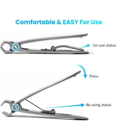 Nail Clipper Wide Jaw Opening Nail Clippers Giant Nail Clipper for Thick Nails Stainless Steel Fingernail and Toenail Clippers Cutter Trimmer for Men Women - Buy Online on GoSupps.com