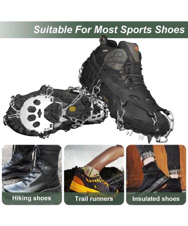 Voroar Ice Cleats Traction Snow Grips for Hiking Boots - Anti-Rust Shoe Spikes for Men Women Kids - X-Large Bear Paw Shape - Buy Online on GoSupps.com