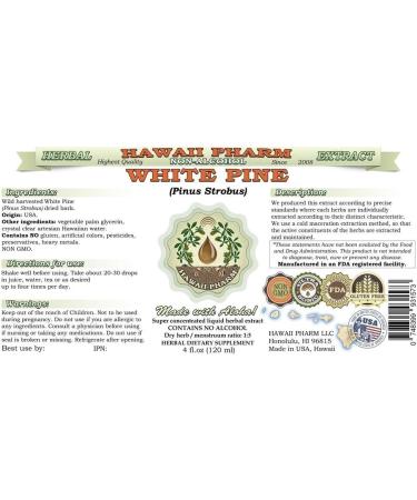 White Pine Liquid Extract - Alcohol-Free Glycerite Supplement - 2 fl.oz - Hawaii Pharm USA - Buy Online on GoSupps.com