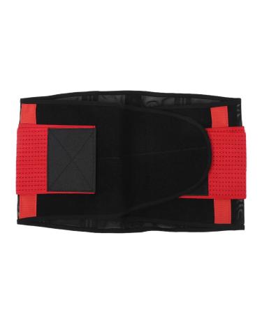 Uxsiya Adjustable Lower Back Support Belt Breathable Lumbar Back Brace Waist Support M Size (Red)