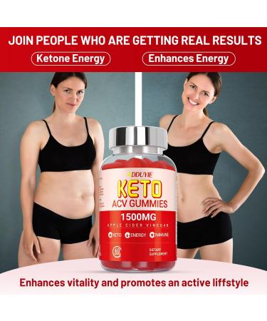 Keto ACV Gummies 1500MG - Vegan Apple Cider Vinegar with Pomegranate & B12 - Non-GMO 60 Count for Weight Loss & Energy Boost - Buy Online on GoSupps.com