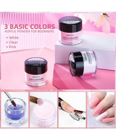 Morovan Acrylic Nail Kit for Beginners - Professional Clear White Pink Acrylic Nail Set for DIY Nail Art Design - Salon Quality Acrylic Nails Supplies - Buy Online on GoSupps.com