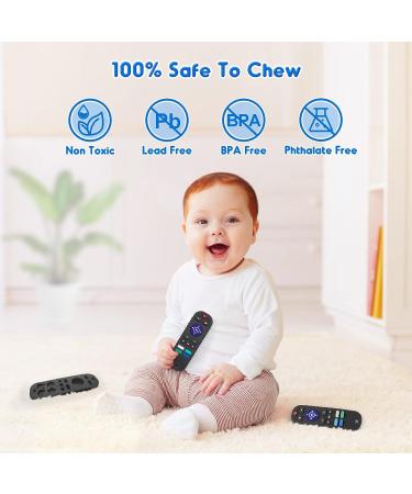NPET Teething Toy for Babies 6-12 Months - Remote Control Shape Teether for Sore Gums Relief - Soft Silicone BPA Free Baby Teething Toy for Toddler Boys and Girls (Black) - Buy Online on GoSupps.com