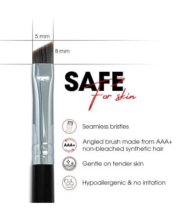 Adaza Premium Makeup Brushes Set - Angled Eyeliner, Slanted Flat Concealer, Foundation Brush - Cruelty-Free Synthetic Bristles - Beauty Cosmetic Tools - Buy Online on GoSupps.com