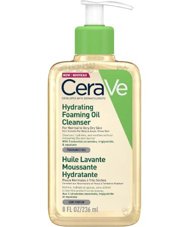 CeraVe Hydrating Foaming Oil Cleanser for Normal to Very Dry Skin with Squalane Triglyceride and 3 Essential Ceramides (For Face and Body) Clear 236 ml 236 ml (Pack of 1) - Buy Online on GoSupps.com