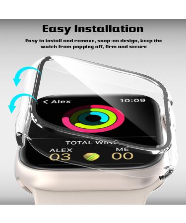 2 Pack Apple Watch Series 8/7 45mm Case & Screen Protector - Clear Hard PC Bumper with Tempered Glass Film - Anti-Scratch & Ultra-Thin Cover by EWUONU - Buy Online on GoSupps.com