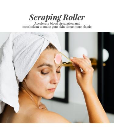 Jade Rolling Massager & Facial Beauty Tools - Skin Tightening Face Roller & Guasha Board | Spa Quality Massager for Body & Eyes - Miss Darcy Pink - Buy Online on GoSupps.com
