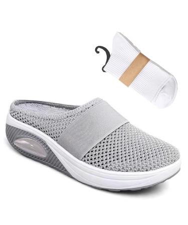 Air Cushion Slip On Walking Shoes Orthopedic Diabetic Walking Shoes for Women Mesh Orthopedic Diabetic Walking Shoes 5 Grey