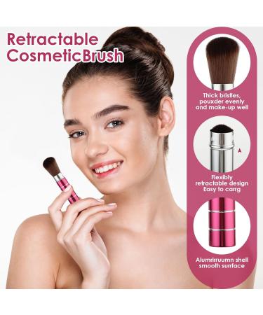 Andibro 2Pcs Retractable Kabuki Makeup Brush Portable Travel Foundation Brush Loose Powder Brush Blush Makeup Brushes Face Liquid Foundation Sunscreen Brush Extensible Contour Makeup Brush with Cover - Buy Online on GoSupps.com