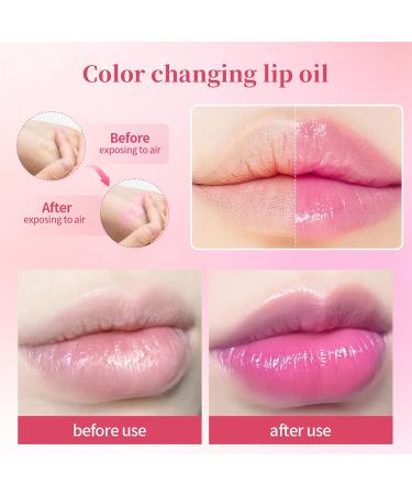 Pink Lip Serum Moisturizing Liquid Lipstick Hydrating Lip Oil Long Lasting Revitalizing Lip Serum Oil for Women Makeup Cosmetic 5.5g - Buy Online on GoSupps.com