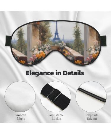 Eiffel Tower Adjustable Blackout Sleep Mask - Unisex Eye Mask for Travel Yoga & Naps - Buy Online on GoSupps.com