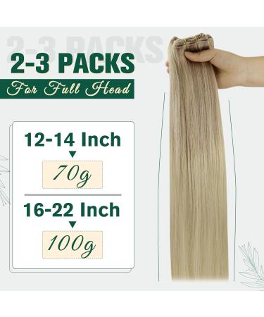 Runature Real Hair Ombre Tress Extensions Ash Blonde Medium Blonde & Platinum 14 Inch Weft 70g #18/26 Premium Quality Hair Extensions - Buy Online on GoSupps.com