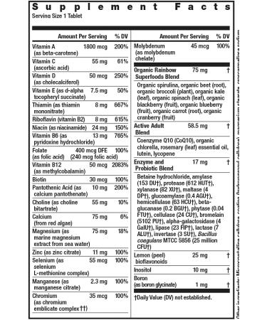 Rainbow Light Active Adult 50+ Multivitamins - 180 Tablets for Optimal Health - Buy Online on GoSupps.com
