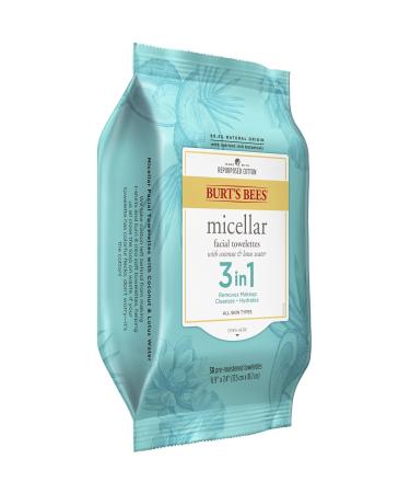 Burt's Bees Facial Cleansing Makeup Remover Towelettes 90 ct - 3 in 1 Hydrating Micellar Cleanser - Coconut & Lotus Water - Buy Online on GoSupps.com