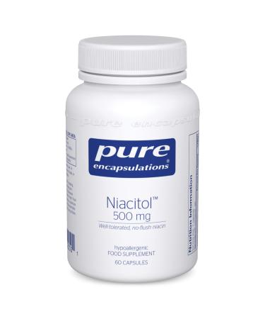 Pure Encapsulations - Niacitol (Vitamin B3) 500mg - Well-Tolerated No-Flush Niacin Supplement for Metabolism Support Tiredness and Fatigue - 60 Vegetarian Capsules