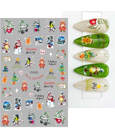 JMEOWIO 10 Sheets Christmas Nail Art Stickers Decals Self-Adhesive Snowflake Winter Holiday Cute Nail Supplies Nail Art Design Decoration Accessories - Buy Online on GoSupps.com