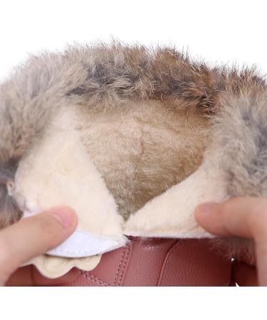 MINBEI Baby Girls Soft Leather Snow Boots - Waterproof Winter Booties for Toddler Girls (9.5 UK Child) in Pink - Buy Online on GoSupps.com