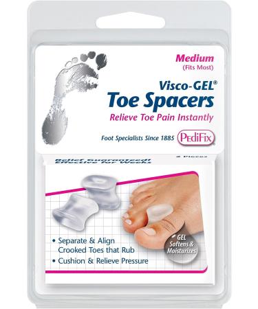 PediFix Visco-Gel Toe Spacers - Medium Size for Crooked, Overlapping, and Hammer Toes, Bunions - Buy Online on GoSupps.com