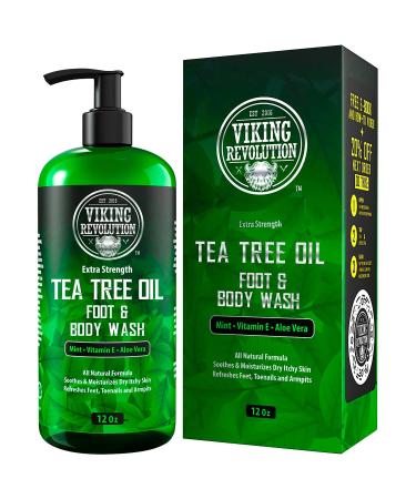 Viking Revolution Tea Tree Body Wash Soap for Men - Helps Athlete's Foot  Jock Itch  Eczema & Body Odors - Extra Strength Tea Tree Oil Men's Body and Foot Wash 12 Fl Oz (Pack of 1)