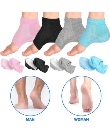 4 Pairs Moisturizing-Cracked-Ventilate Moisturizing Gel Heel Socks - Open Toe Design for Cracked Heel Repair and Foot Care Treatment Overnight - Soft Cotton Silicone Blend Multicolor - Buy Online on GoSupps.com