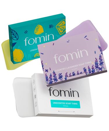 FOMIN - Antibacterial Paper Soap Sheets for Hand Washing - (300 Sheets) Lemon Lavender Unscented Travel Soap Sheets Dissolvable Camping Mini Soap Portable Soap Sheets Variety Pack (Lemon Lavender Unscented)