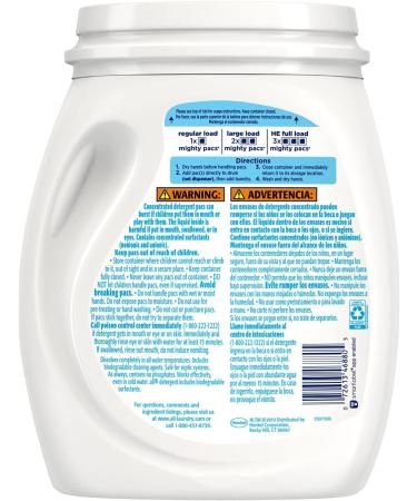 60-Count All Mighty Pacs Free Clear Laundry Detergent for Sensitive Skin - Buy Online on GoSupps.com