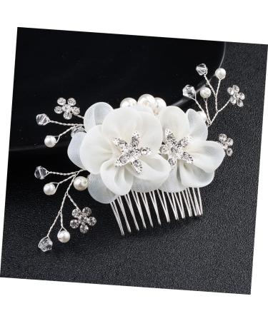 Didiseaon Wedding Headpiece for Bride Comb for Bridal Flower Hair Comb Wedding Hair Comb Decor Combs Hair Comb for Women Hair Comb for Bride Rhinestone The Flowers White Women's - Buy Online on GoSupps.com
