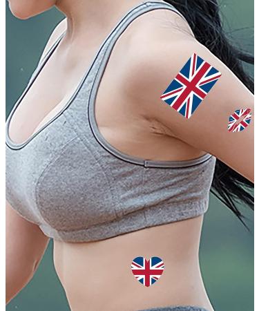 Patriotic Fake Tattoos: USA/UK | 50 Sheets American/British Flag Stickers- 4th of July Party Supplies for Kids & Adults - Buy Online on GoSupps.com