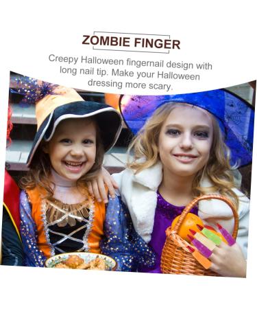 FRCOLOR 50 Pcs Fake Finger Cot Halloween Witch Fingers False Nail Claw Vampire Cosplay Halloween Witch Finger Cover Halloween Zombie Fingers Ghost Fake Finger Make up Gift Plastic - Buy Online on GoSupps.com