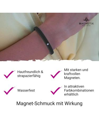 Buy Magnetix Wellness Flexi Magnetic Tab - Black Sporty Silicone Magnetic Jewelry with Zirconia | Perfect Fit for Swollen Wrists - International Shipping - Buy Online on GoSupps.com