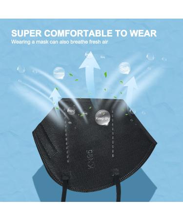FGCCJP KN95 Face Mask - 30pcs Disposable, 5-Layer Protection, Breathable, Individual Pack - Black for Adults - Buy Online on GoSupps.com