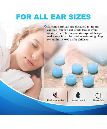 Silicone Earplugs - Soft Reusable Waterproof Noise Suppression for Swimming Sleeping Shooting Airplanes & Concerts - Buy Now in Blue - Buy Online on GoSupps.com