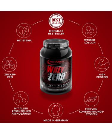 Ironmaxx Whey Zero Protein Powder - Vanilla 908g | Sugar-Free Water-Soluble Whey Isolate | Buy Now in Various Flavors - International Shipping Available - Buy Online on GoSupps.com