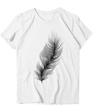 Short Sleeve Graphic Print Women's Shirts - Casual Summer Tops in White (XX-Large) - Buy Online on GoSupps.com