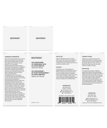 10% Niacinamide + 5% Tranexamic Acid + 2% Alpha-Arbutin Dark Spot Serum with Ceramides Hyaluronic Acid Centella Asiatica - Korean Glass Skin Vegan Paraben Fragrance Cruelty Free 1 FL OZ/30mL 1 Fl Oz (Pack of 1) - Buy Online on GoSupps.com