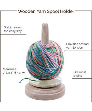 AnNafi Classic Wood Yarn Holder with Twirling Mechanism - Knitting & Embroidery Accessory Gift | Craft & Sewing Supplies - Yarn Organizing Tool - Buy Online on GoSupps.com