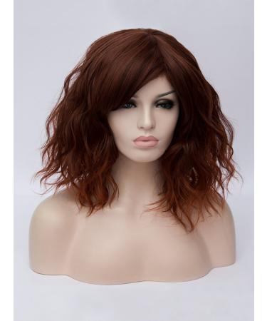 Amyhome Dark Brown Short Curly Cosplay Wig - 35cm Heat-Resistant Synthetic Hair for Halloween Parties & Everyday Wear - Buy Online on GoSupps.com