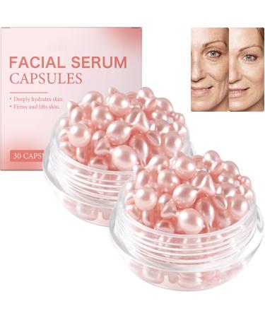 JASUBAI Vitamin E face capsules anti-aging retinol facial serum with hyaluronic acid reduces fine lines and wrinkles firming and brightening essence (60 capsules)