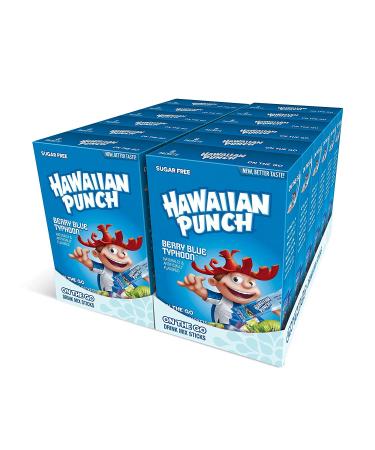 Hawaiian Punch Powder Drink Mix  Sugar Free & Delicious, Excellent source of Vitamin C (Berry Blue Typhoon, 96 Sticks) Berry Blue Typhoon 8 Count (Pack of 12)
