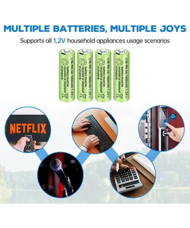 Sea Jump 12PCS 1.2V 1800mAh Ni-MH AA Rechargeable Batteries for Wireless Microphones Electric Toys RC Mice and More - International Shipping Available - Buy Online on GoSupps.com