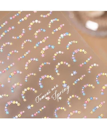 Fovolat Flower Stickers for Nails | French Style Flower Stickers Self-Adhesive - Spring Summer Flower Nail Design Manicure Tips Nail Decor Accessories for Home Salon - Buy Online on GoSupps.com
