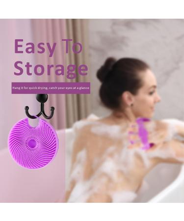 HIEERBUS Silicone Body Scrubber Gentle Exfoliating Body Scrubber in Shower Silicone Loofah with Easily Lather Bristles Long Lasting and More Hygienic Than Traditional Shower Loofah 1 Pack Purple - Buy Online on GoSupps.com