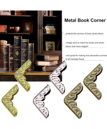 60 Pcs Metal Book Corners Protector Vintage Scrapbook Supplies Photo Mounting Corners Crafting Iron Picture Corner Protectors bulk pack 60pcs(gold silver antique bronze) - Buy Online on GoSupps.com