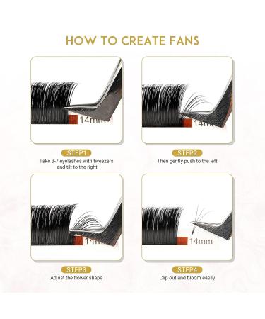 Cuckoo Volume Eyelash Extensions 0.07mm C Curl 8-15 Mixed Length Easy Fan 2 Trays - Professional Rapid Blooming Self Fanning Lashes - Buy Online on GoSupps.com
