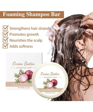  HASAIKA Onion Shampoo Bar Onion Shampoo Soap Cleans and Nourishes Strengthens Hair Strands Suitable for All Hair Types (60g) - Buy Online on GoSupps.com