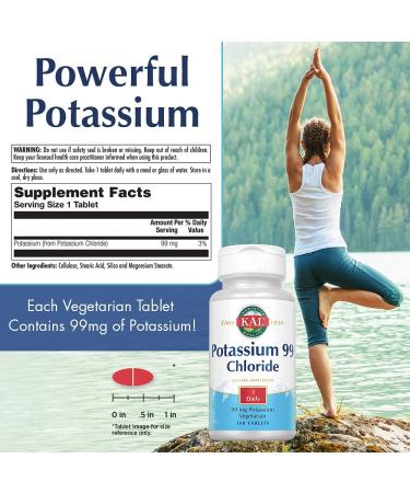 KAL Potassium 99 Mg - 100 Tablets | Essential Electrolyte Support - Buy Online on GoSupps.com